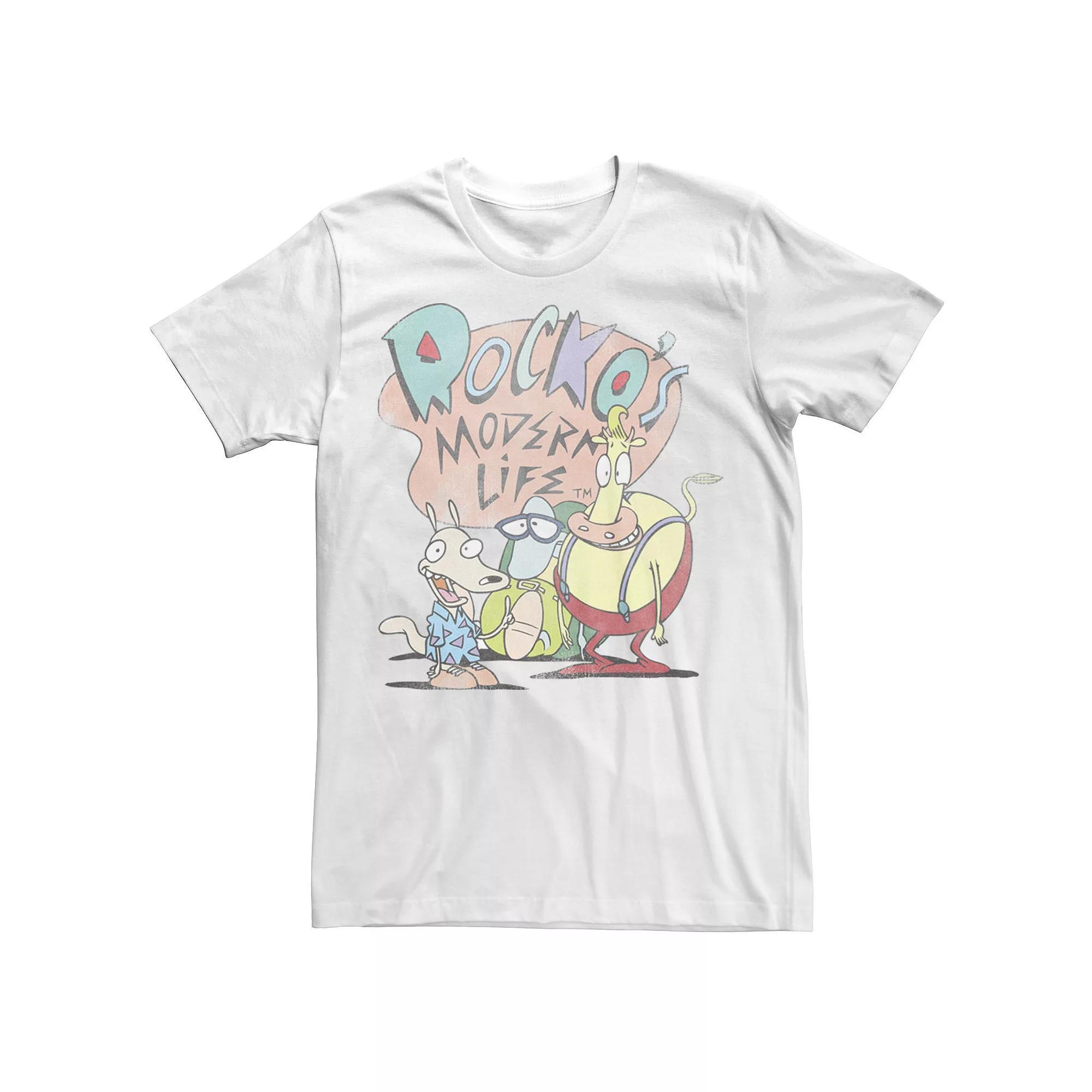 Big & Tall Nickelodeon Rocko's Modern Life Group Title Vintage Tee, Men's, Size: XXL Tall, White Product Image
