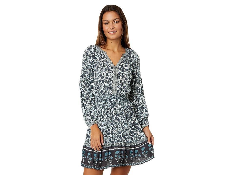Faherty Montana Floral Print V-Neck Long Sleeve Blouson Dress Product Image