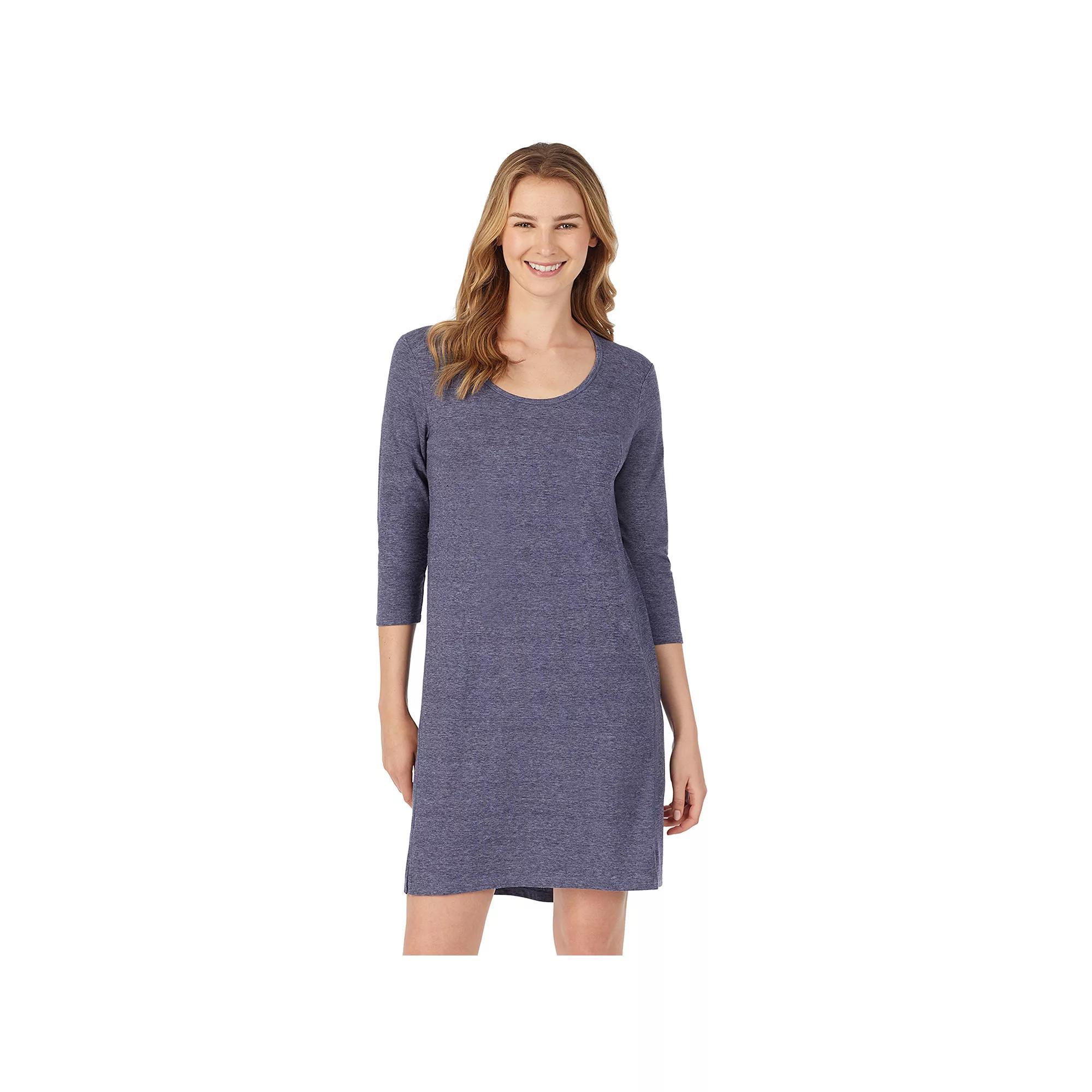 Women’s Cuddl Duds® Essentials 3/4 Sleeve Sleepshirt, Women's, Size: XL, Grey Heather Product Image