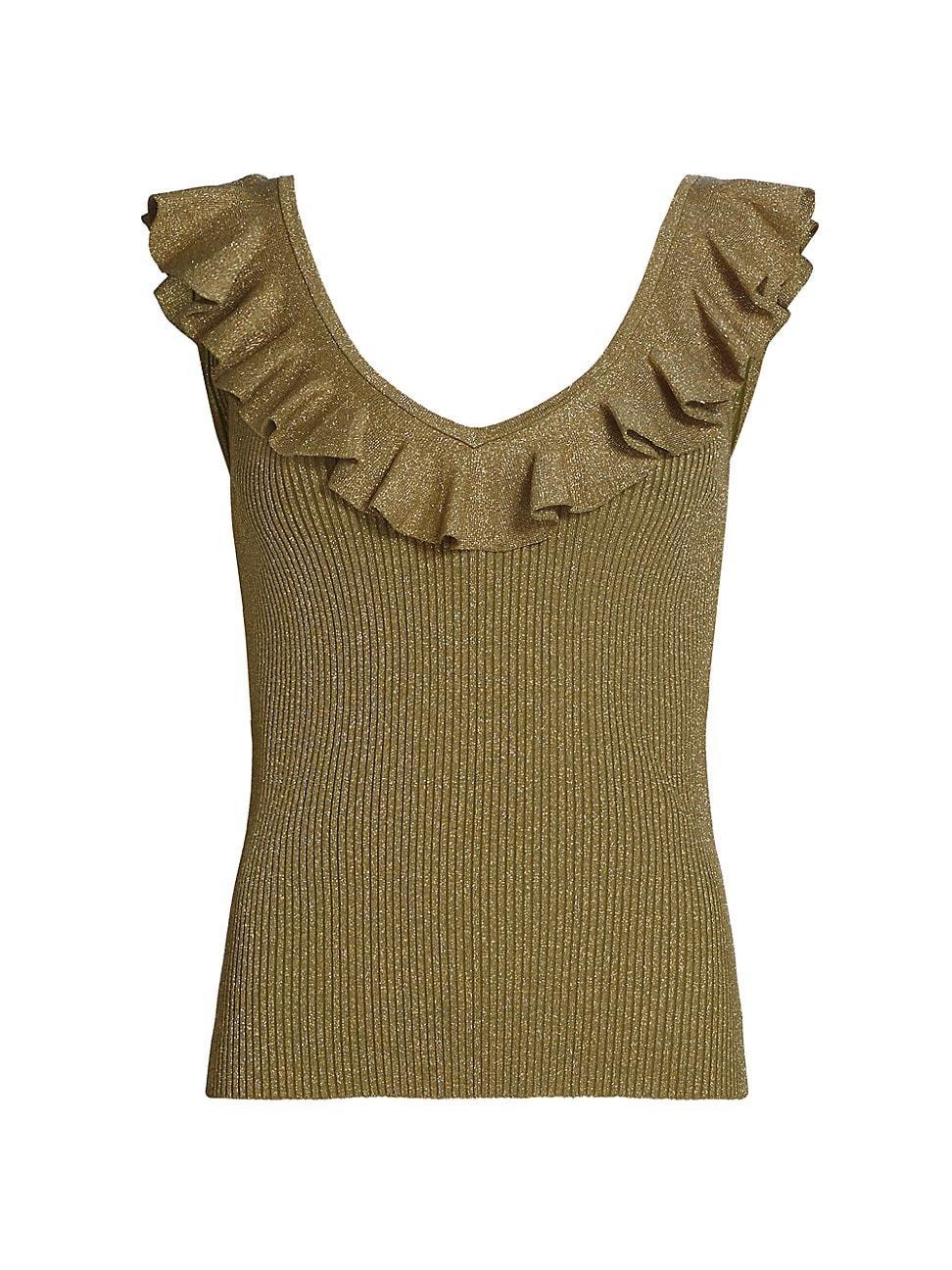 Womens Wylie Ruffled Rib-Knit Top Product Image