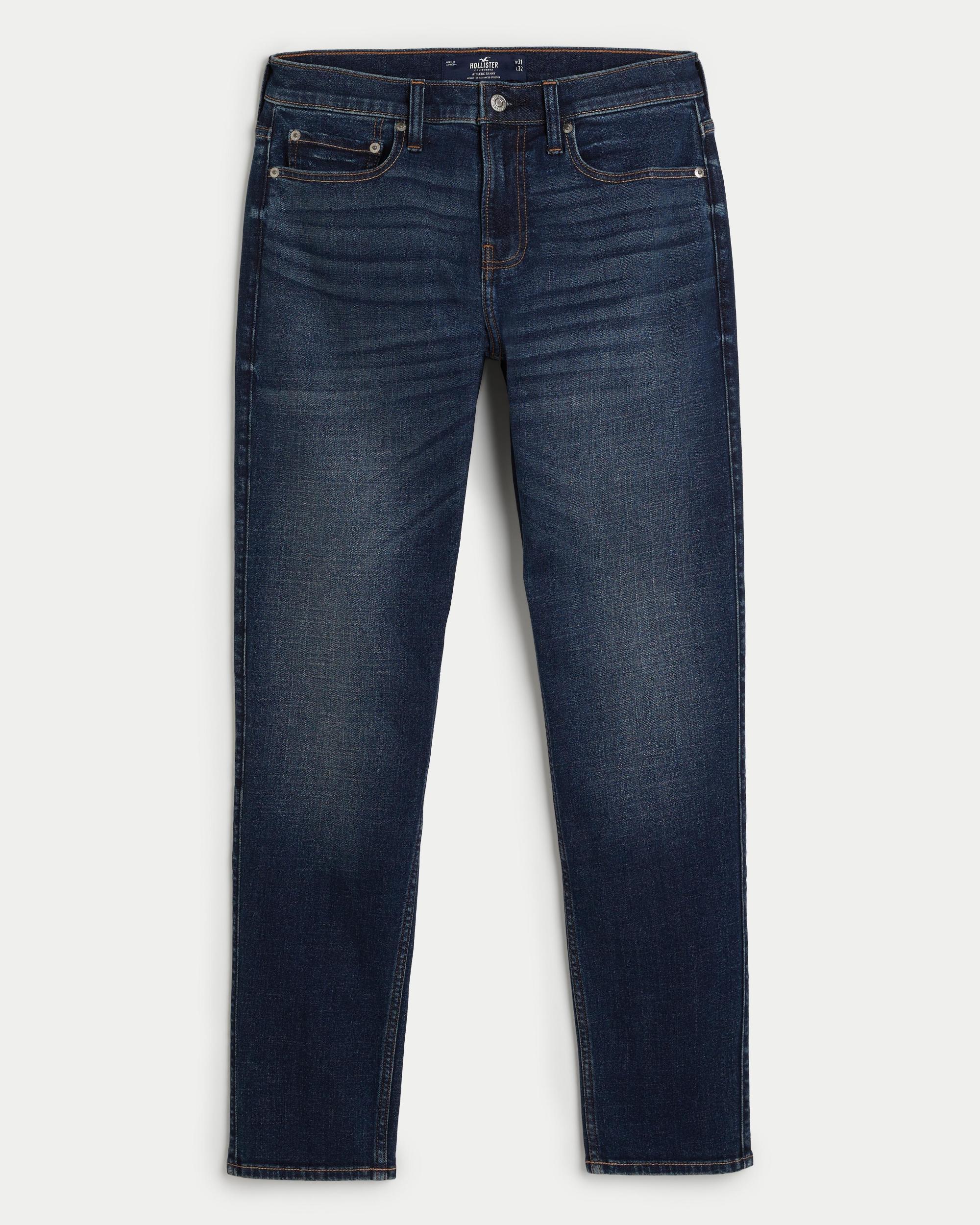 Dark Wash Athletic Skinny Jeans Product Image