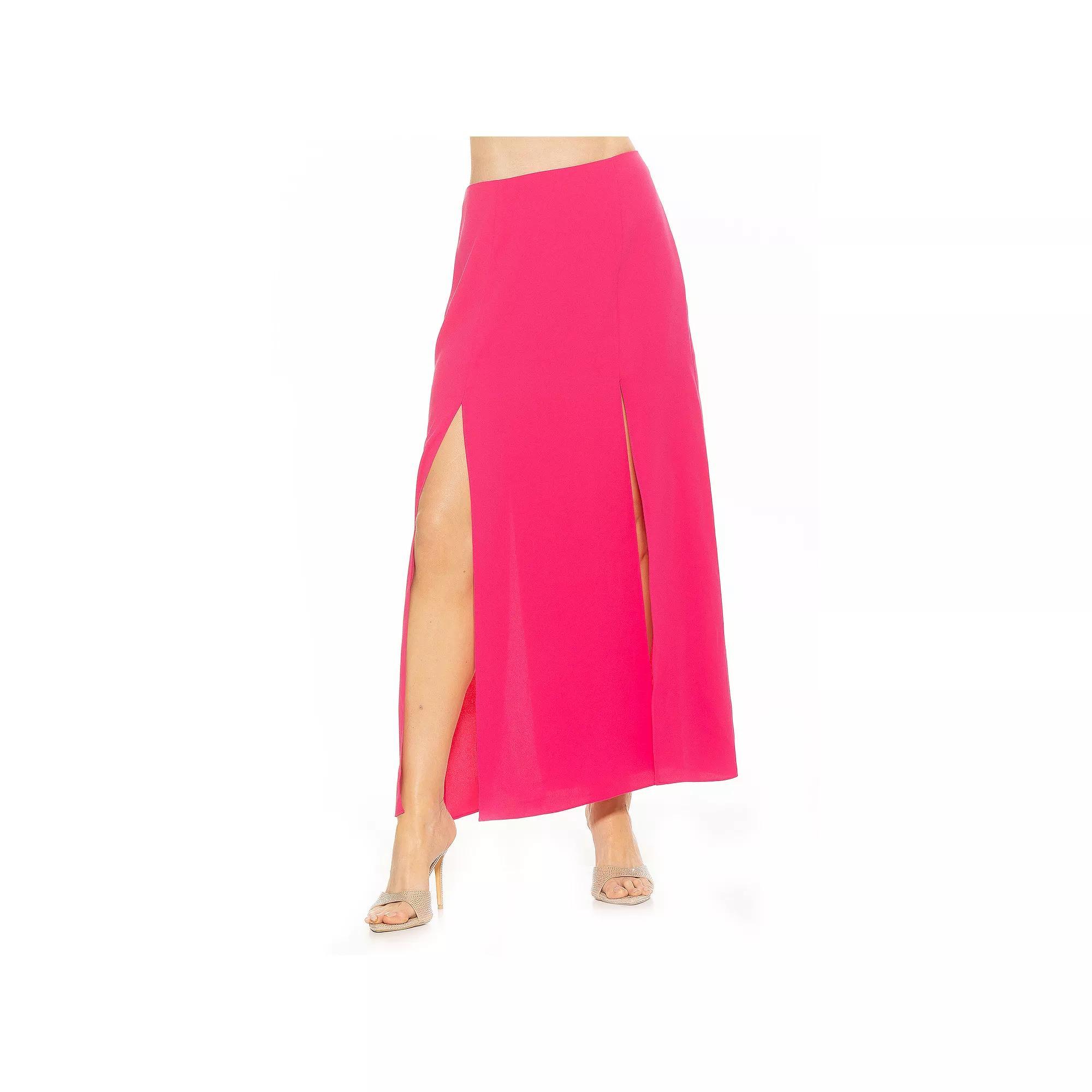 Women's ALEXIA ADMOR Sansa Side Slit Detail Maxi Pencil Skirt, Size: 4, Brown Product Image