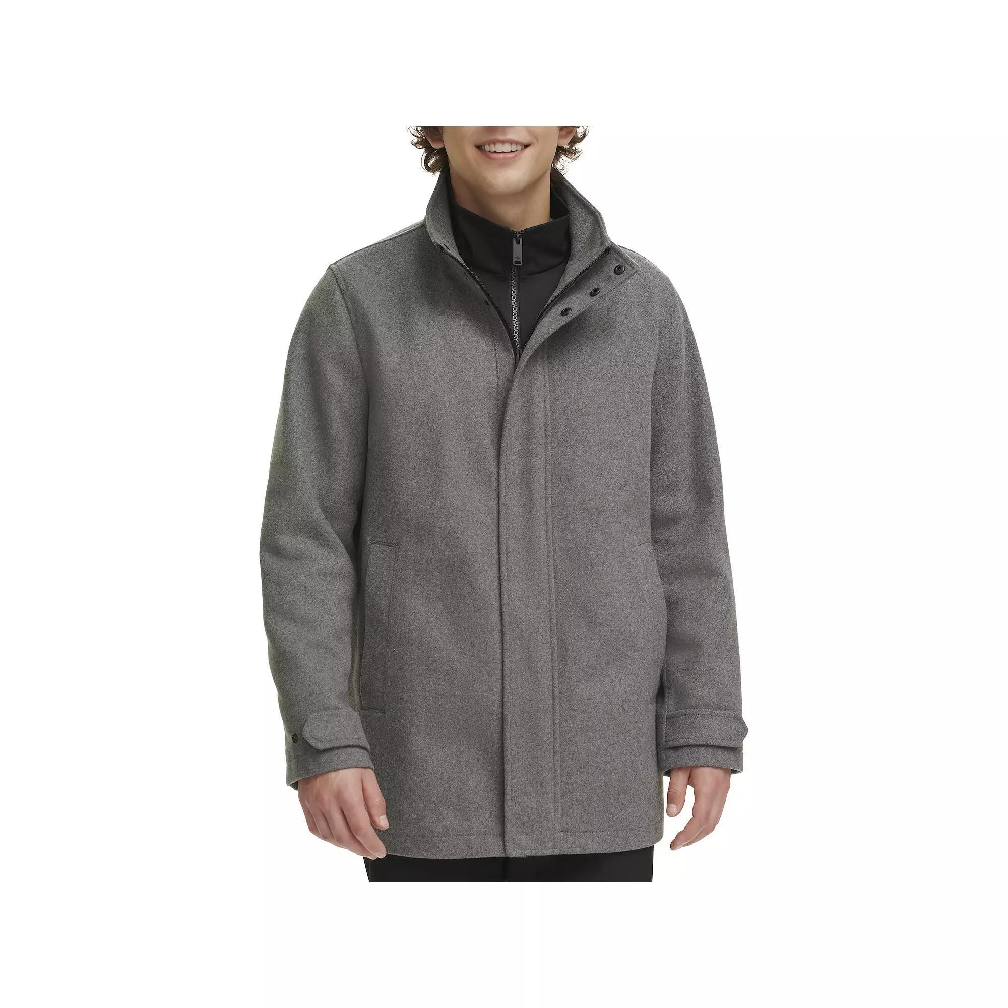 Men's Dockers® Wool Blend Walking Coat with Quilted Bib, Size: XL, Light Gray Product Image