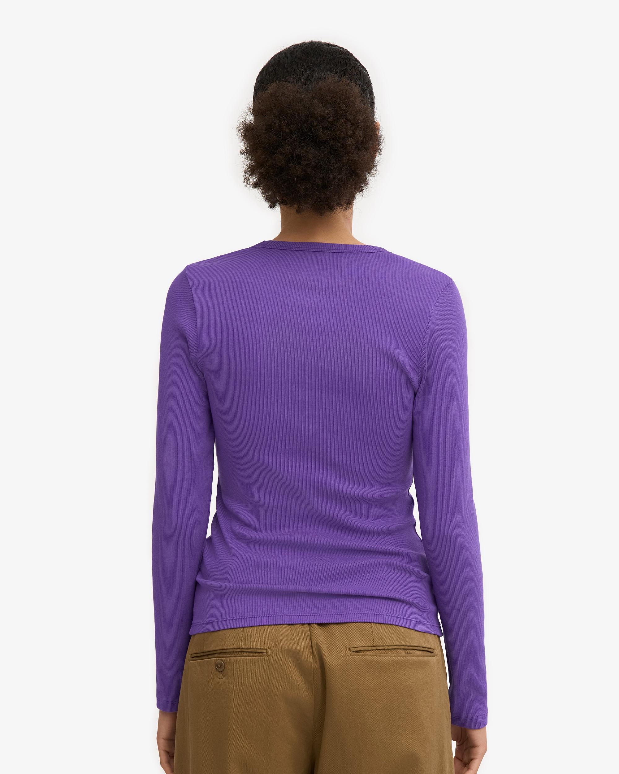 Women Organic Rib LS T-Shirt - Coffee Brown Product Image
