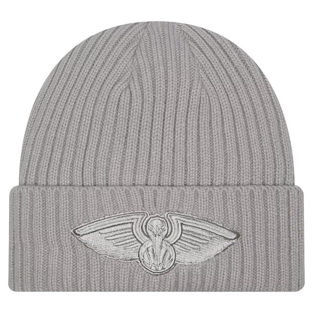 Men's New Era Gray New Orleans Pelicans Color Pack Cuffed Knit Hat, Grey Product Image