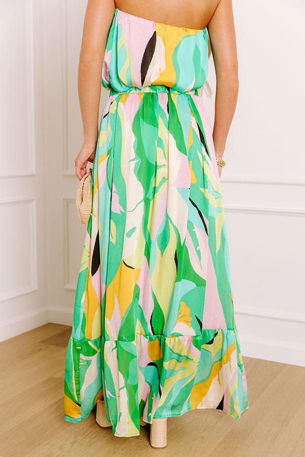 Shades Of Paradise High Waist Maxi Skirt in Green Product Image