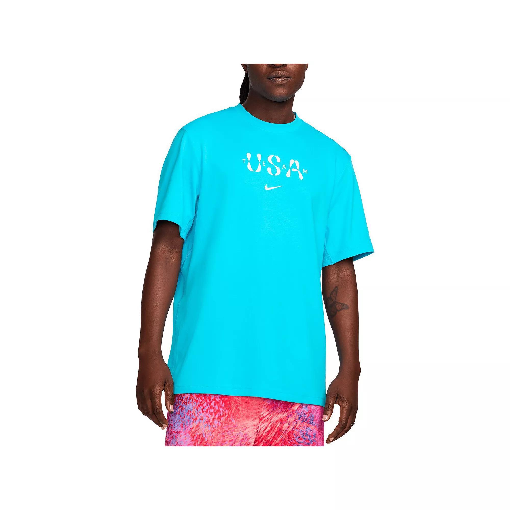 Men's Nike Aqua Team USA Primary Statement T-Shirt, Size: Medium, Usa Turquoise A Product Image