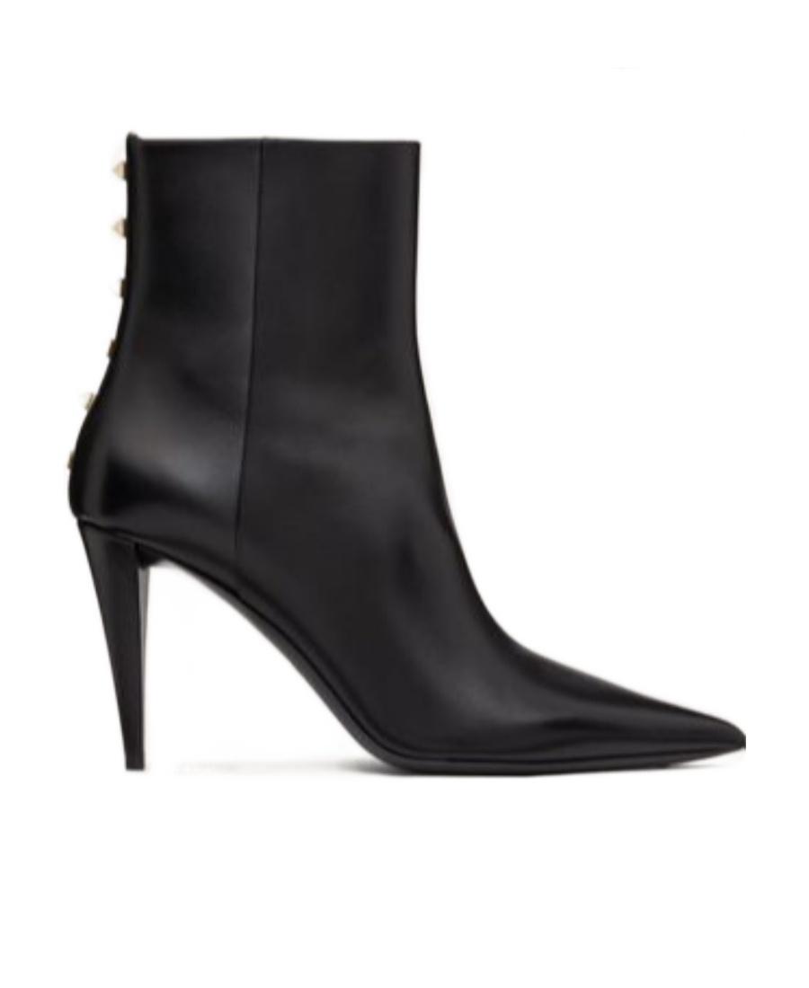 VALENTINO GARAVANI Rockstud Leather Ankle Boots In Black Product Image