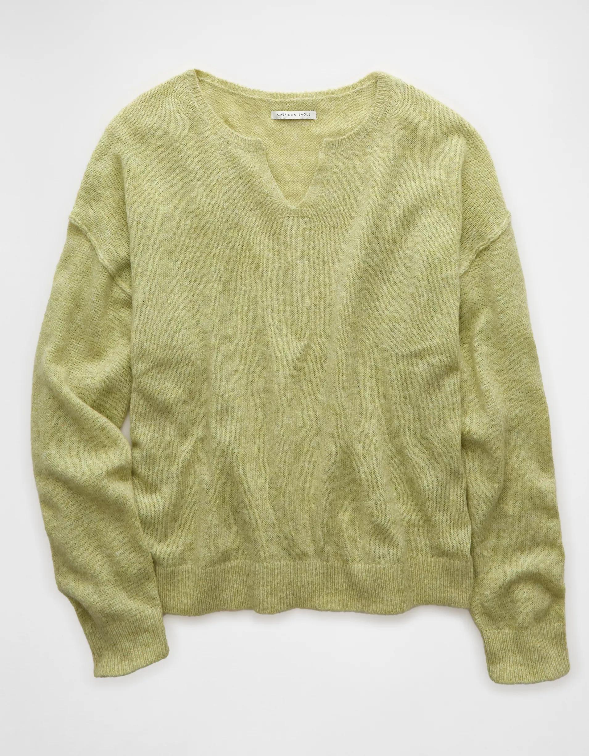 AE Whoa So Soft Notch Neck Sweater Product Image