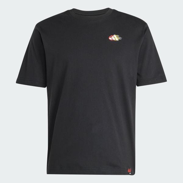 adidas Lounge Mini Embroidery Graphic Tee Collegiate Green S Mens Product Image