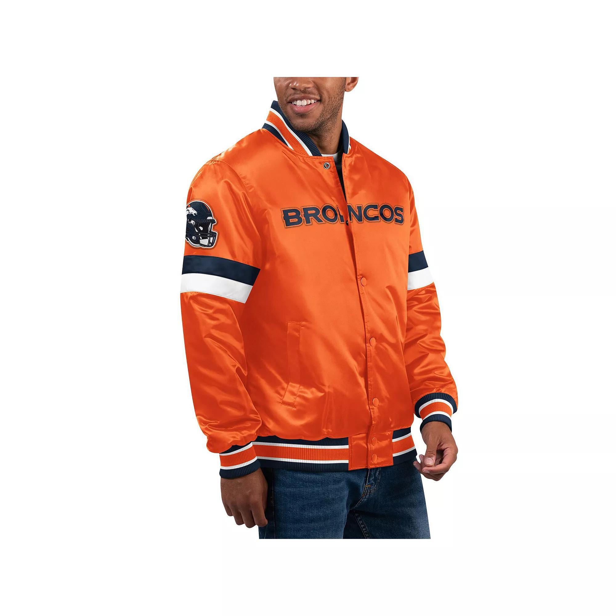 Men's Starter Orange Denver Broncos Home Game Satin Full-Snap Varsity Jacket, Size: 2XL Product Image