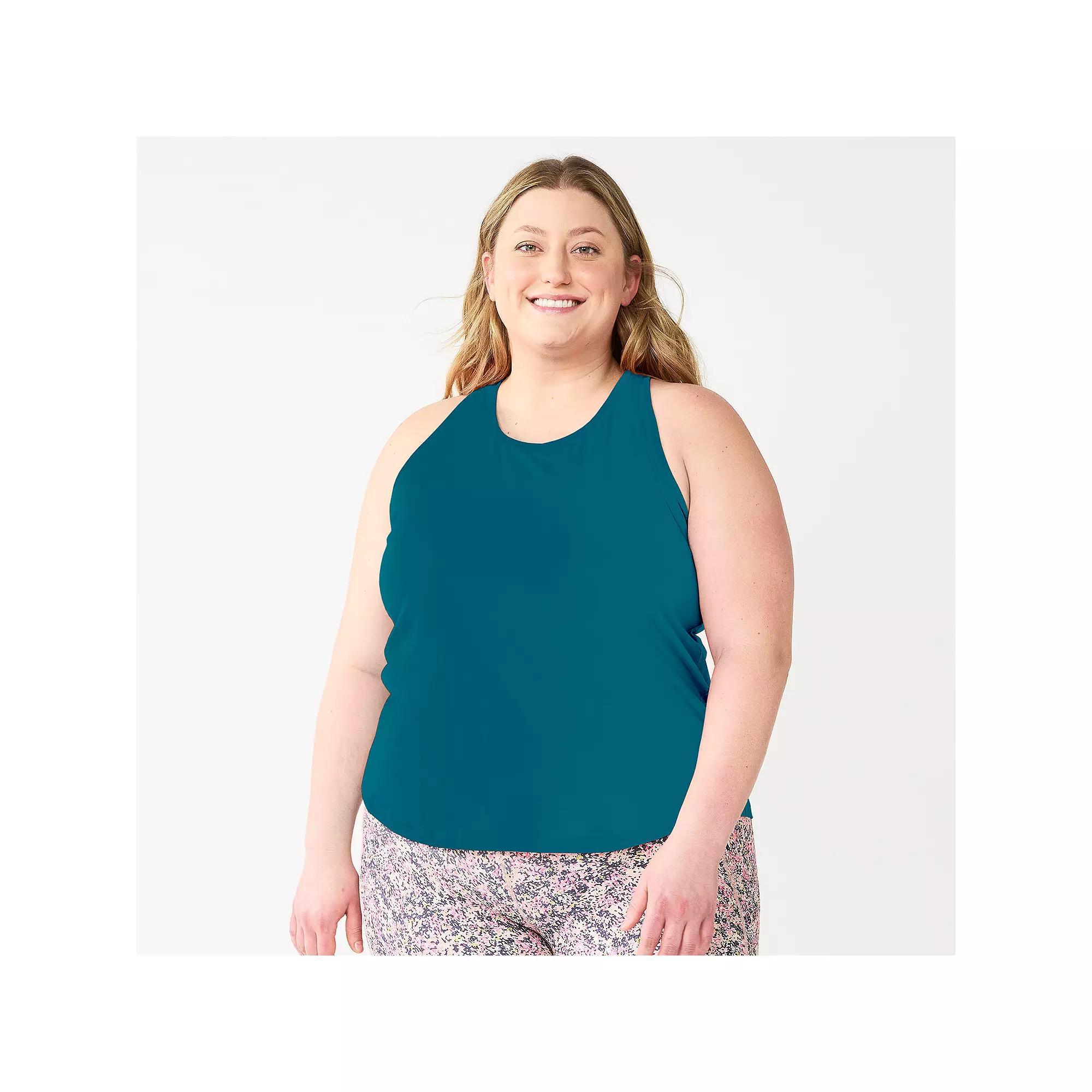 Plus Size Tek Gear Core V-Neck Tee, Womens Silver Boardwalk Product Image