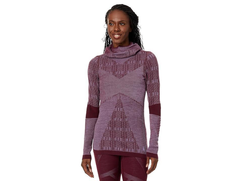 Smartwool Intraknit Merino 250 Thermal Pattern Hoodie (Black Cherry/Violet Plaid) Women's Clothing Product Image