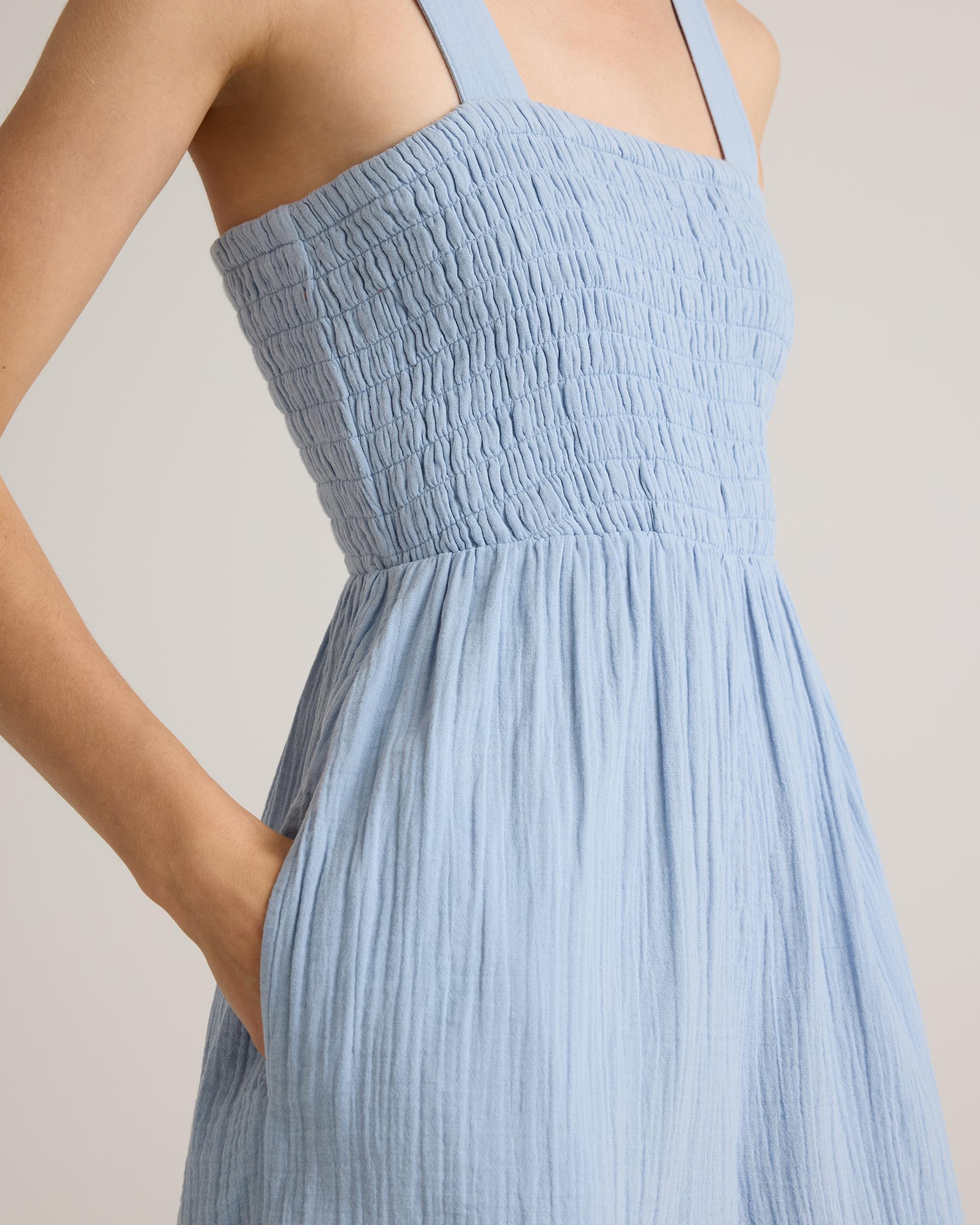 Quince | Women's Gauze Smocked Wide Leg Jumpsuit Organic Cotton Product Image
