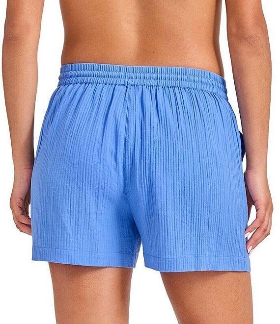 Tommy Bahama Bella Breeze Solid Elastic Drawstring Pull-On Short Swim Cover-Up Product Image