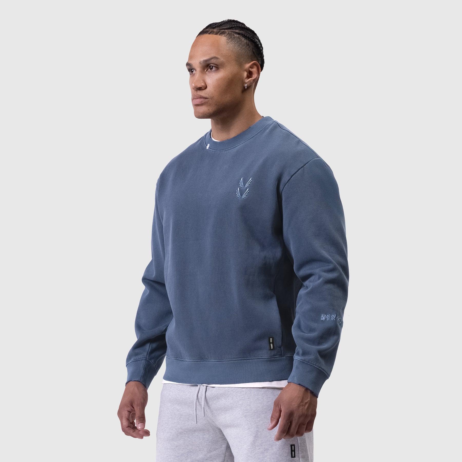 0861. Tech Essential™ Distressed Crewneck - Faded Crimson Product Image