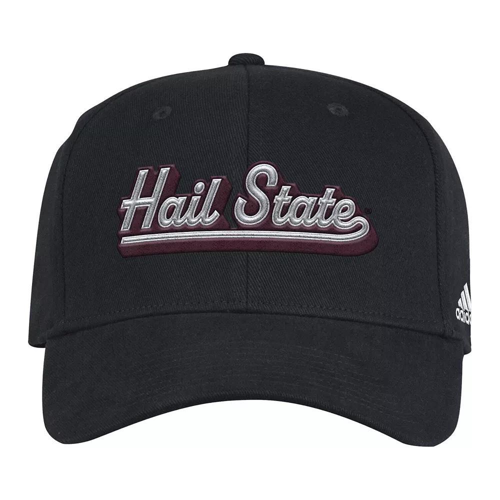 Men's adidas Black Mississippi State Bulldogs Chant Flex Hat, Size: Small/Medium, Mst Black Product Image