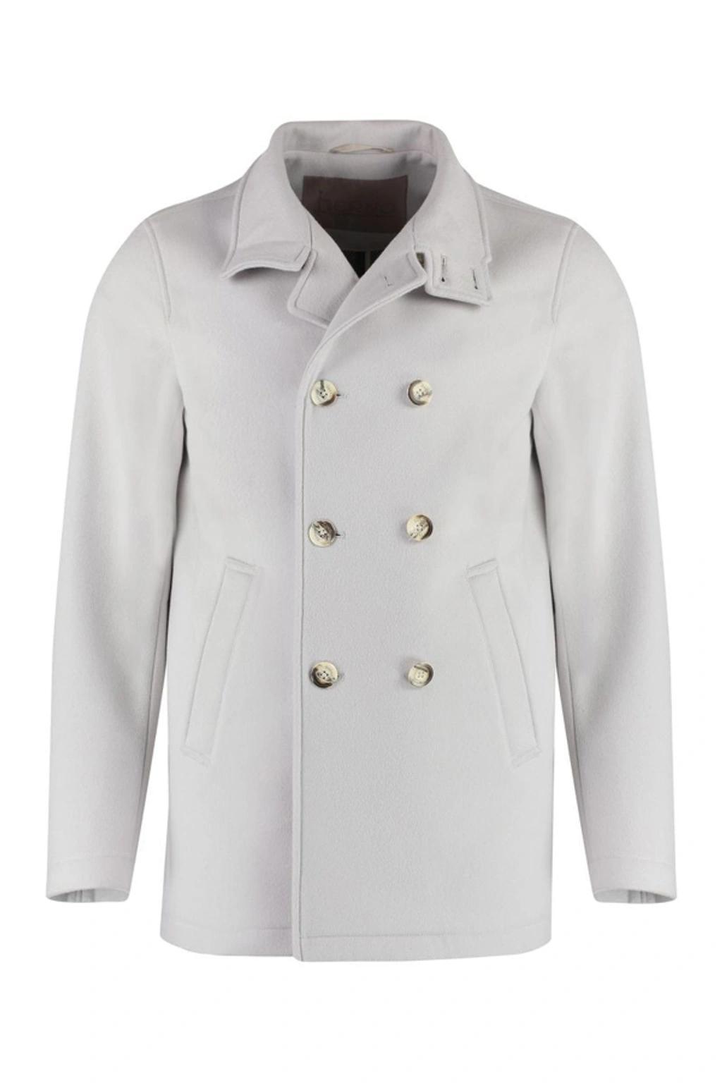 HERNO Wool And Cashmere Coat In Grey Product Image