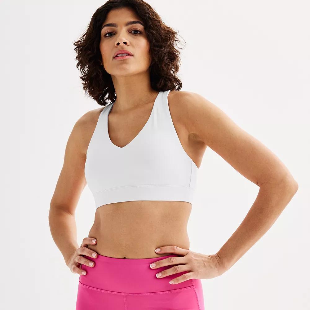 Tek Gear® Ultrastretch Medium-Impact V-Neck Sports Bra, Women's, Size: XL, Modern White Product Image