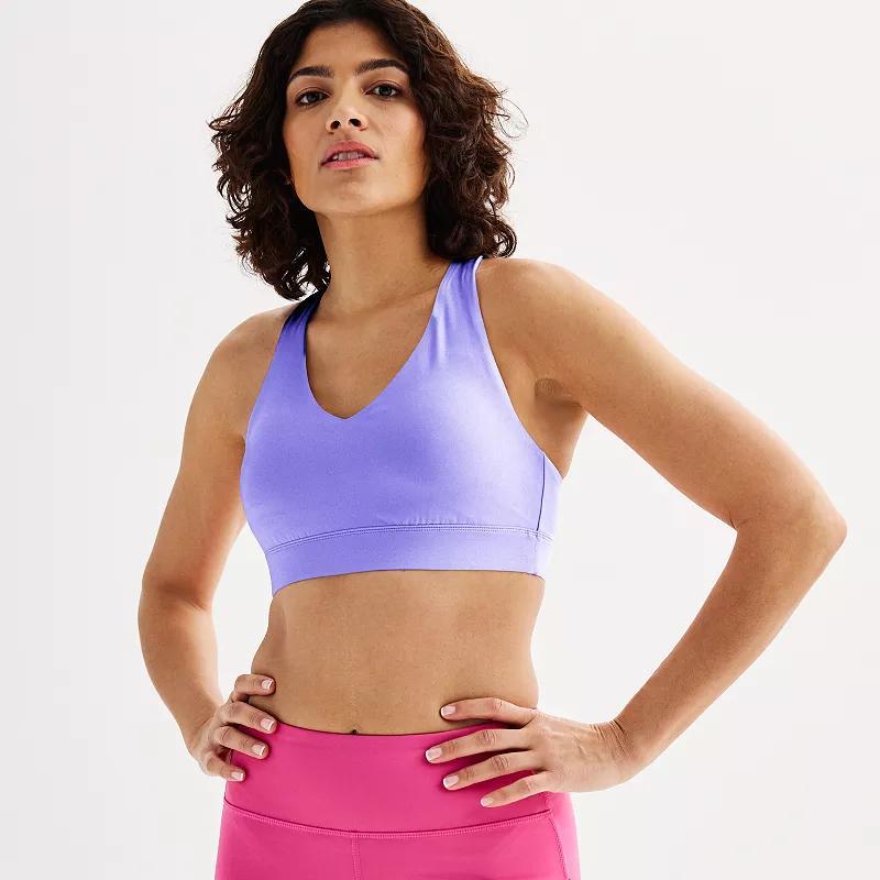 Tek Gear® Ultrastretch Medium-Impact V-Neck Sports Bra, Women's, Size: XL, Modern White Product Image