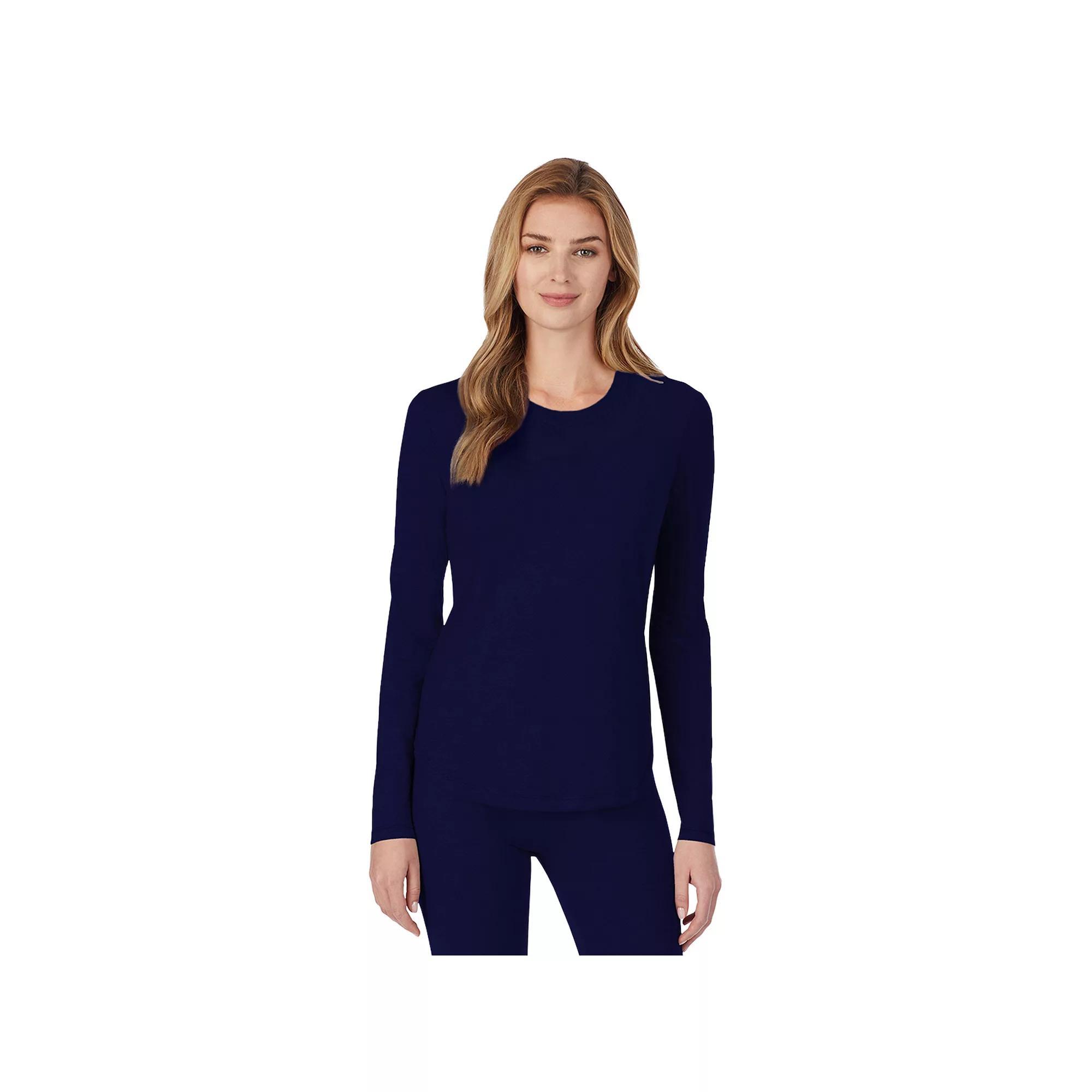 Womens Cuddl Duds Under Scrubs Crewneck Top Blue Product Image
