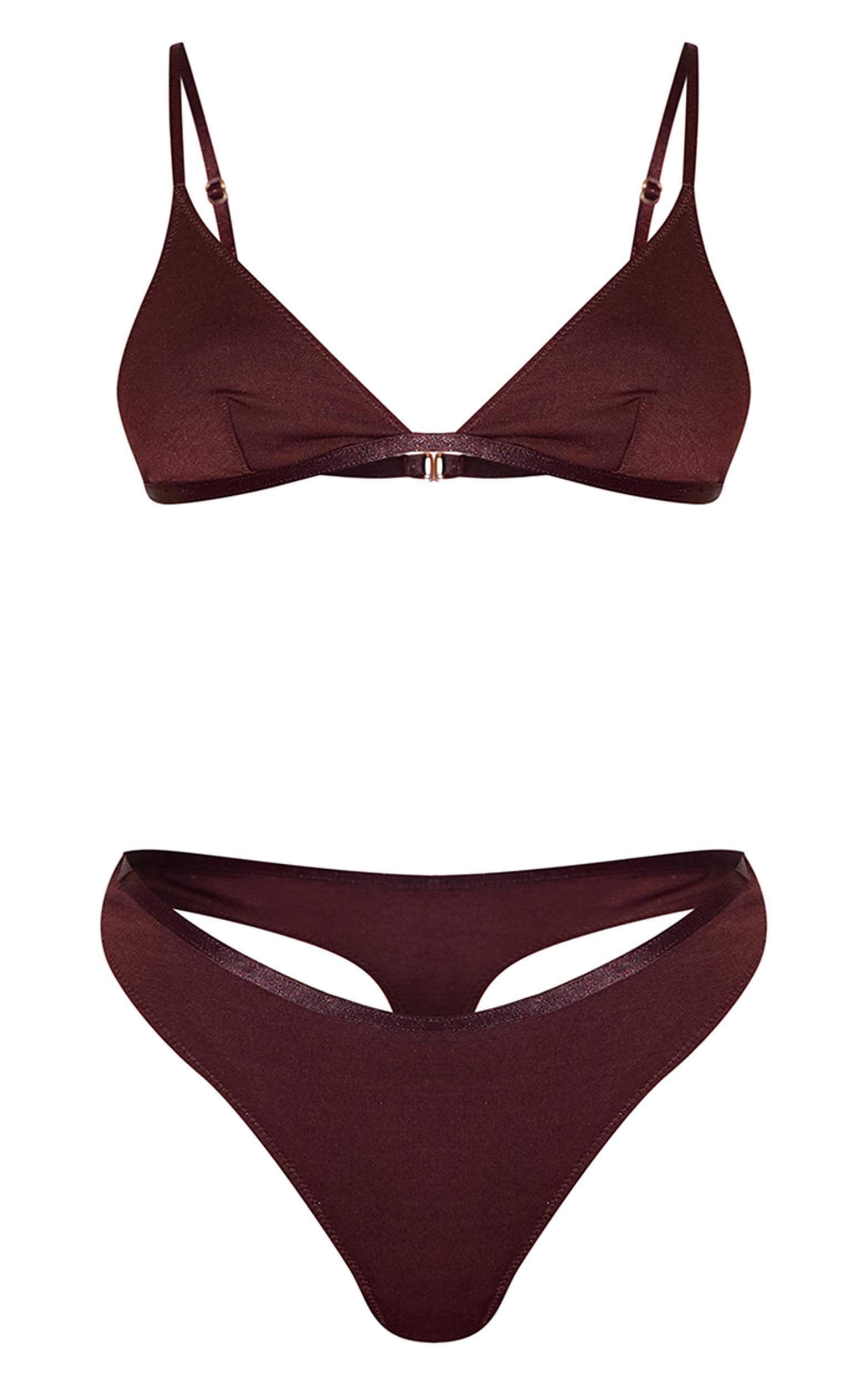 Chocolate Jersey Triangle Basic Lingerie Set Product Image