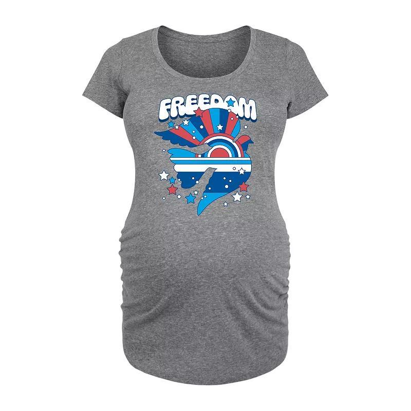 Maternity Freedom Dove Graphic Tee, Womens Grey Gray Product Image