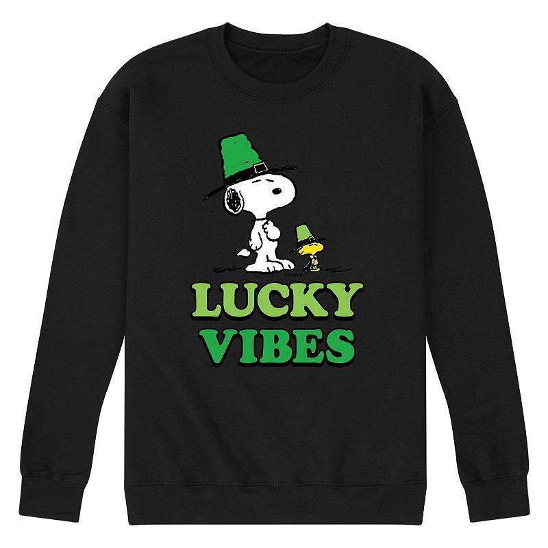 Mens Peanuts Lucky Vibes Fleece Sweatshirt Product Image