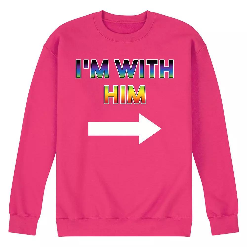 Mens Im With Him Fleece Sweatshirt Grey Gray Product Image