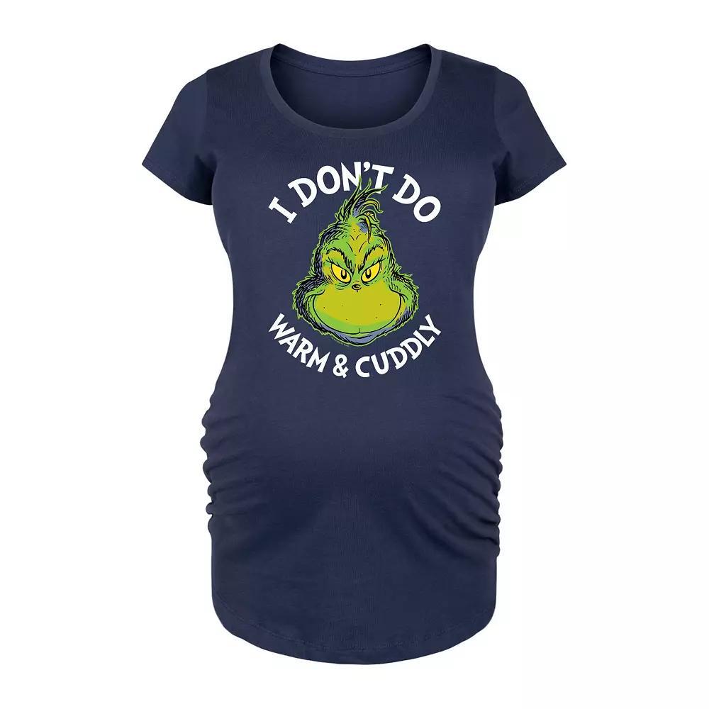 Maternity Dr. Seuss Grinch Warm & Cuddly Graphic Tee, Womens Blue Product Image