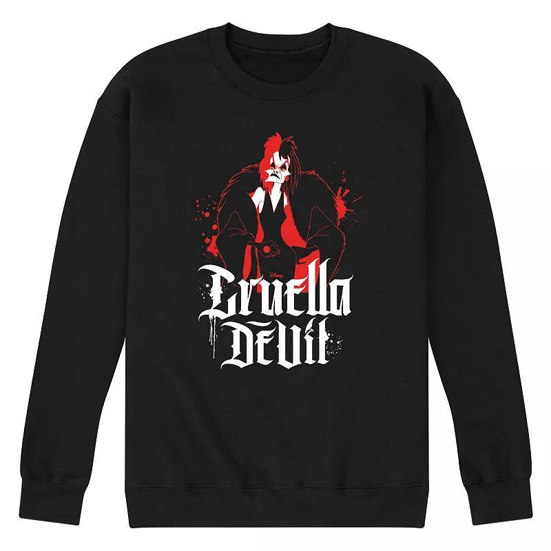 Disney Villains 101 Dalmatians Cruella Deville Mens Fleece Sweatshirt Product Image