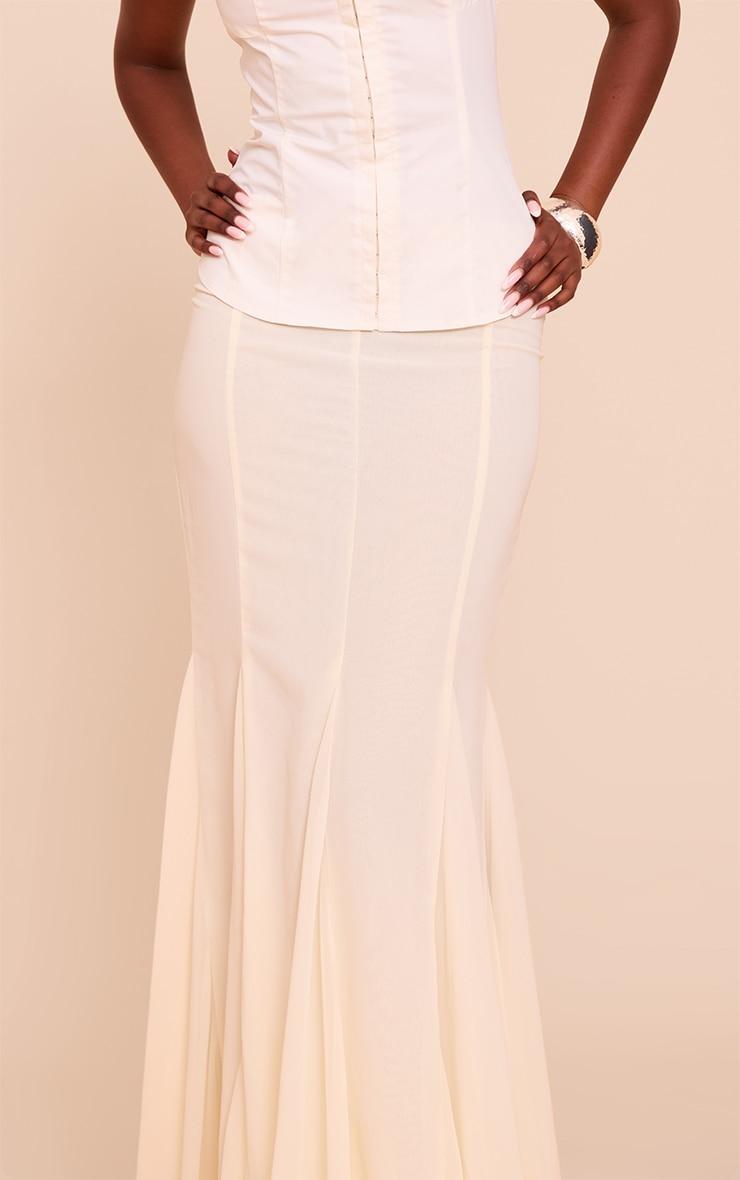 Lemon Chiffon Godet Hem Maxi Skirt Product Image
