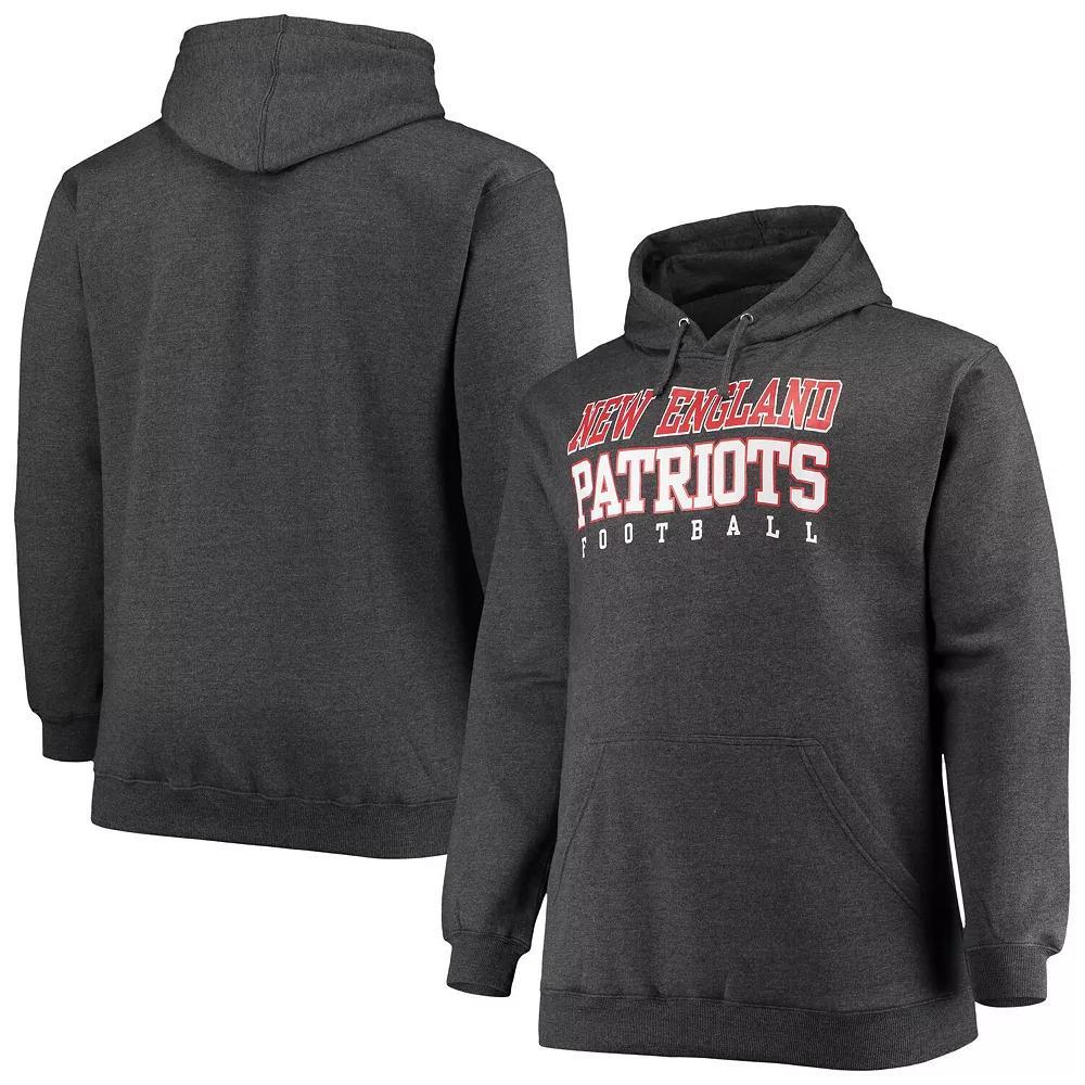 Men's Fanatics Branded Heathered Charcoal New England Patriots Big & Tall Practice Pullover Hoodie, Size: 4XB Product Image