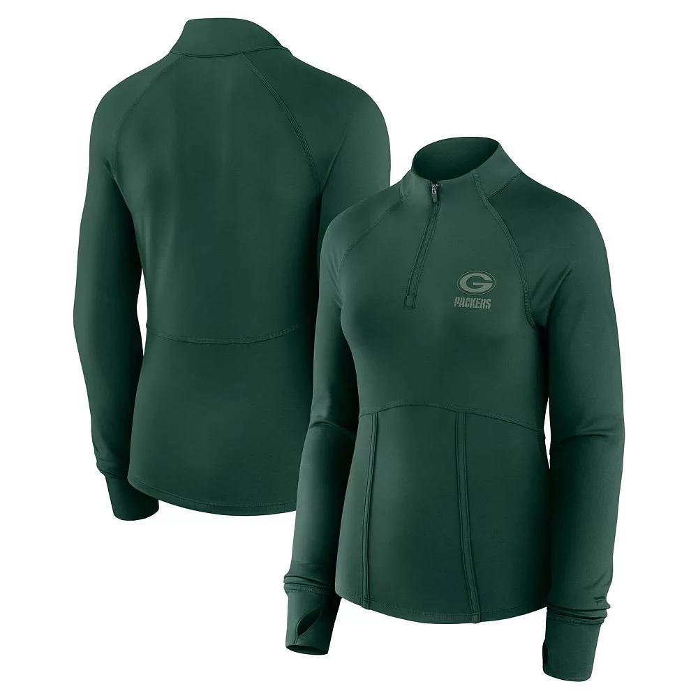 Women's Fanatics  Green Green Bay Packers Elements Raglan Quarter-Zip Jacket, Size: 2XL Product Image