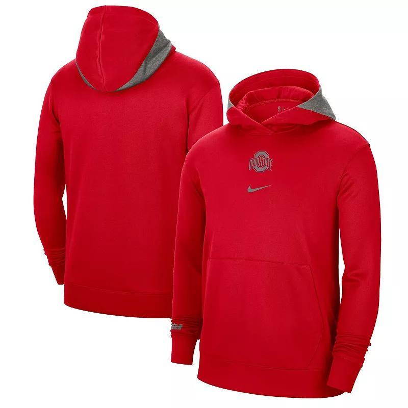 Mens Nike Scarlet Ohio State Buckeyes Team Basketball Spotlight Performance Pullover Hoodie Product Image