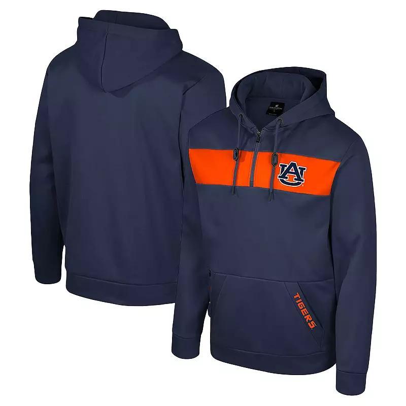 Men's Colosseum  Navy Auburn Tigers Quarter-Zip Hoodie, Size: 2XL, Blue Product Image