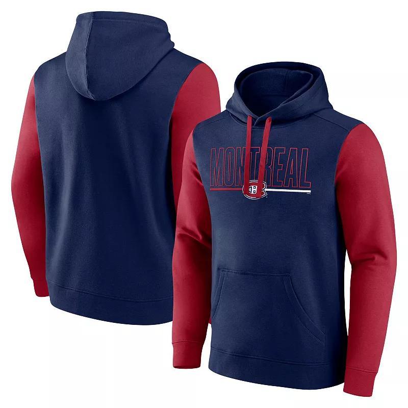 Men's Navy Montreal Canadiens Deliver Fleece Pullover Hoodie, Size: Small, Cnd Blue Product Image
