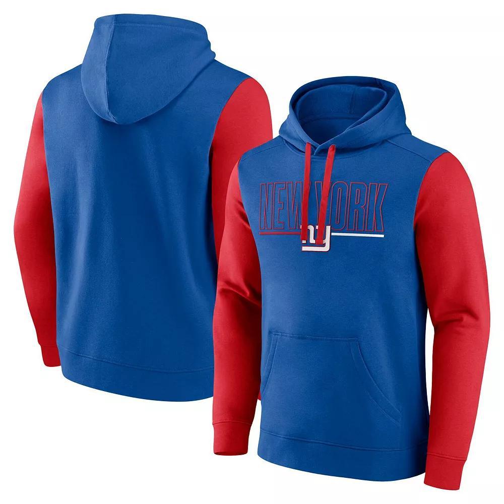 Men's Royal Philadelphia 76ers Outline Colorblock Pullover Hoodie, Size: 4XL, 76r Blue Product Image