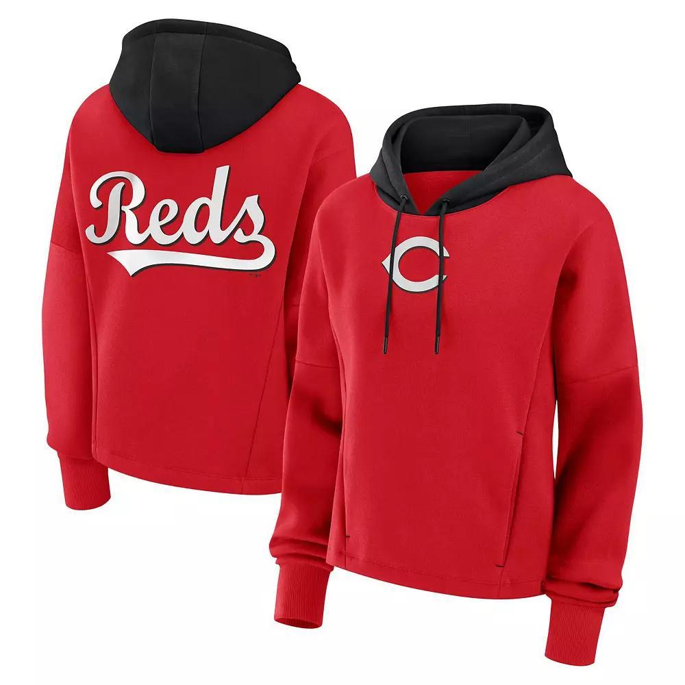 Women's Fanatics Red Cincinnati Reds Oversized High Hip Legacy Fleece Pullover Hoodie, Size: XL, Red Red Product Image