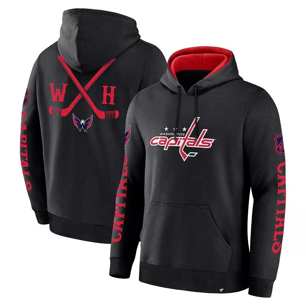 Men's Fanatics Black Washington Capitals Big City Legacy Fleece Pullover Hoodie, Size: Medium Product Image