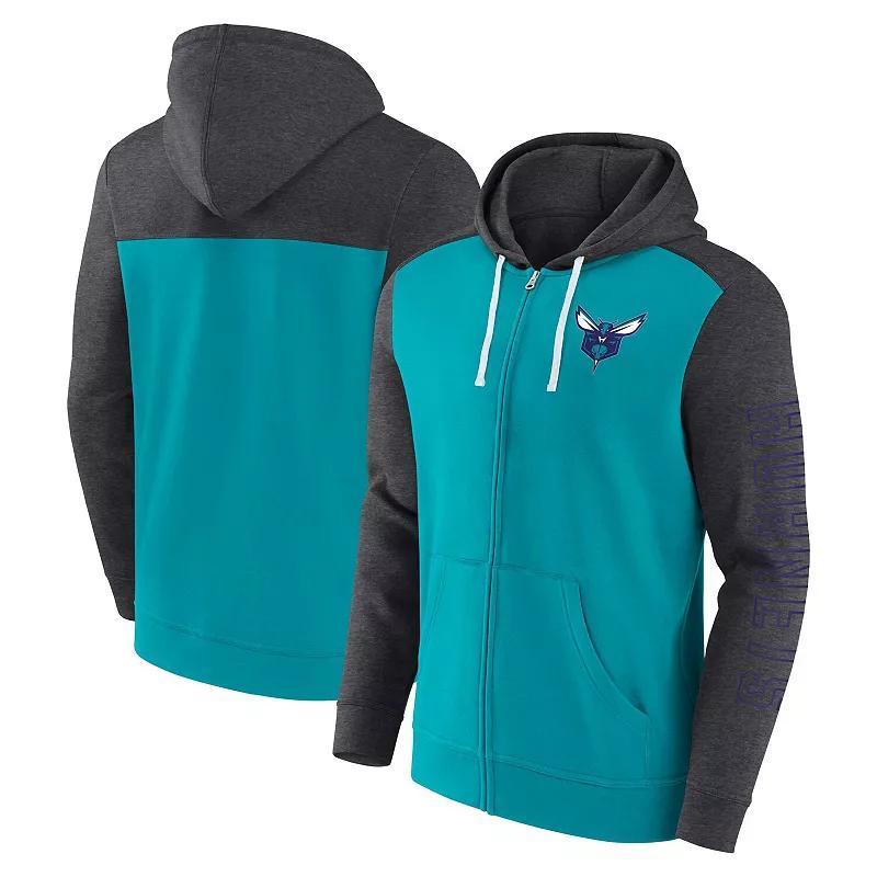 Mens Fanatics Branded Teal Charlotte Hornets Offensive Line Up Full-Zip Hoodie Product Image