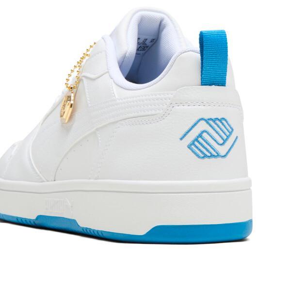 PUMA Rebound V6 Low Boys and Girls Club Men's Sneakers in White/Cloisonne/Team Gold Product Image