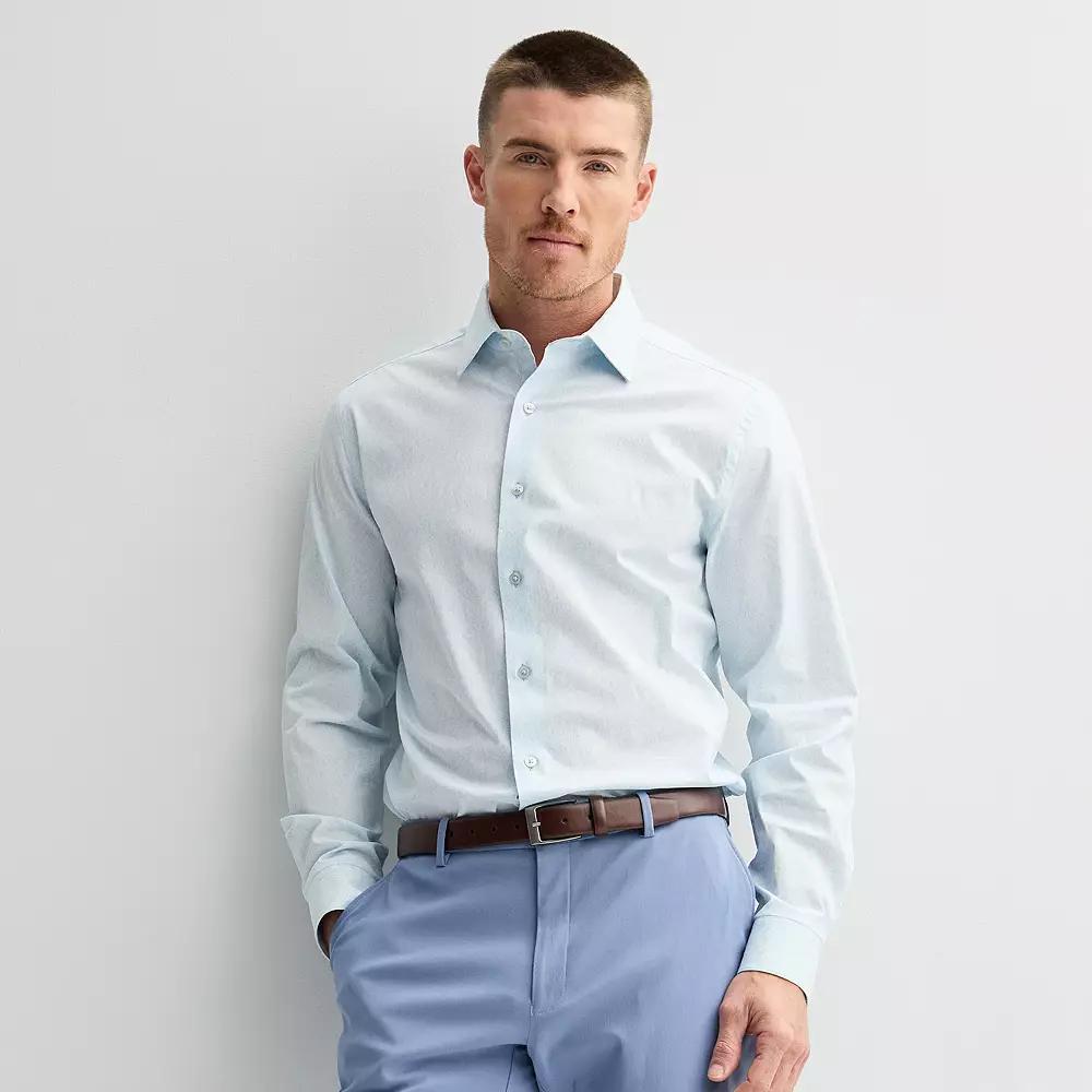 Men's Apt. 9® Premier Flex Regular-Fit Wrinkle Resistant Dress Shirt, Size: Medium-34/35, Blue Allover Floral Product Image