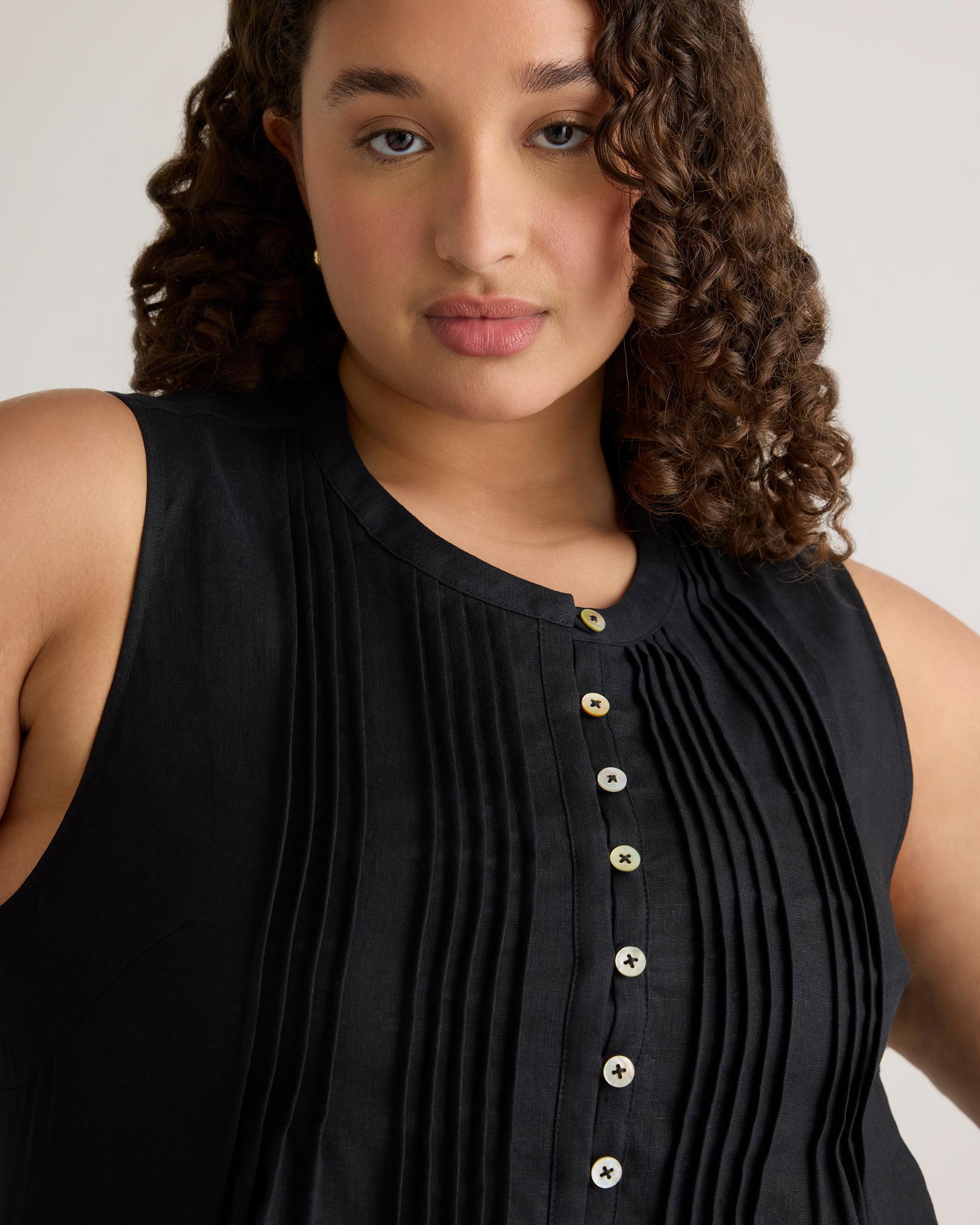 Quince | Women's 100% European Linen Sleeveless Swing Dress Product Image