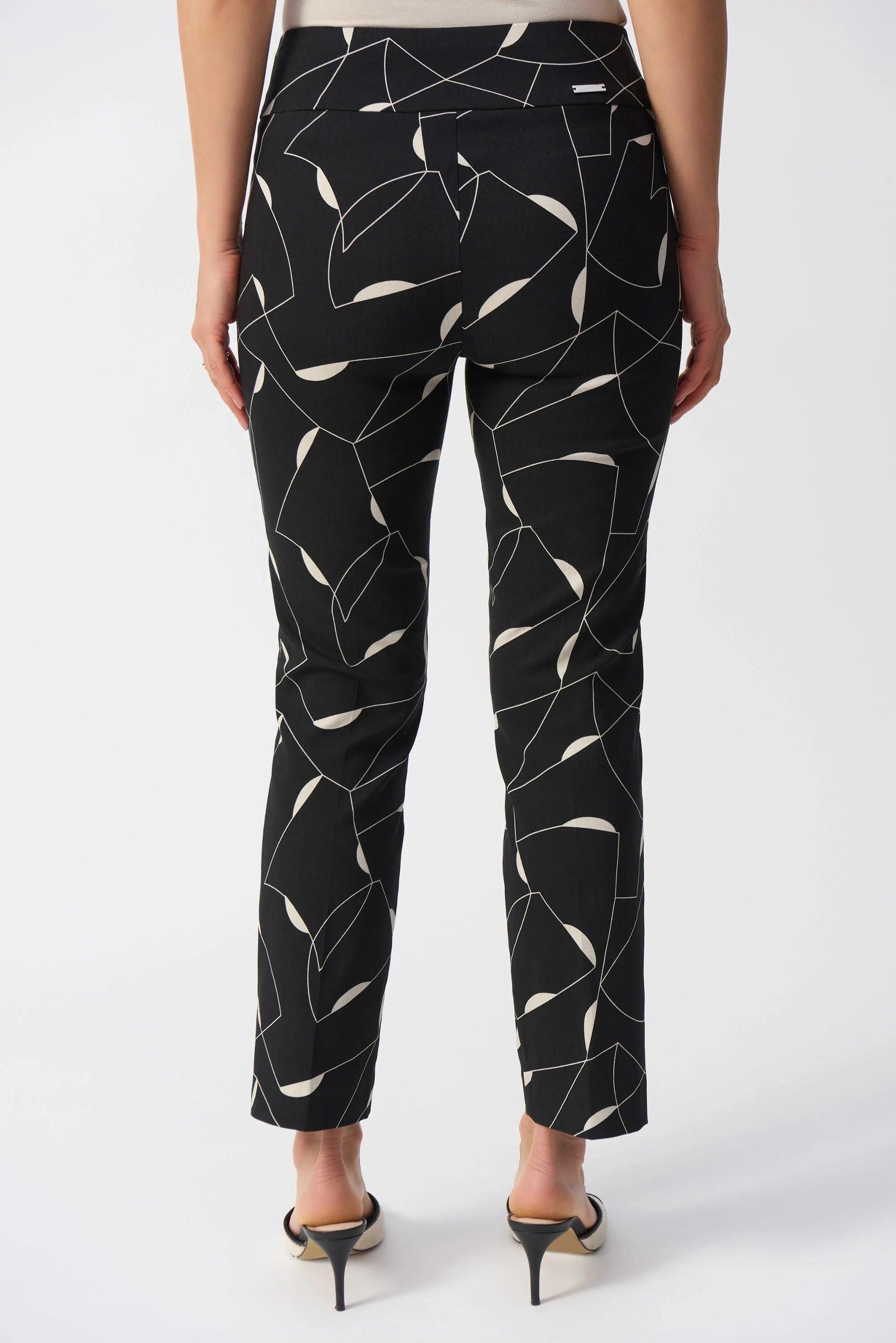 Millennium Geometric Print Straight Pants-Black/Moonstone Product Image