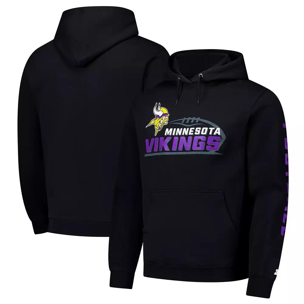 Men's Starter Black Minnesota Vikings Vintage Pullover Hoodie, Size: Medium Product Image