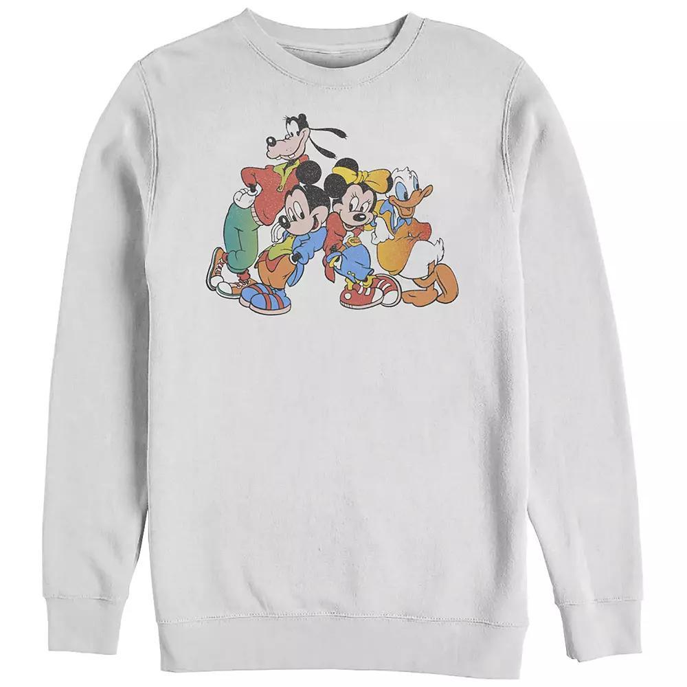 Men's Disney's Mickey And Friends 90s Style Sweatshirt, Size: XXL, White Product Image