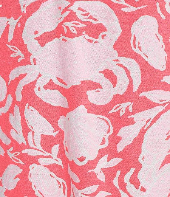 Lilly Pulitzer Meredith Cane Coral Crab Print V-Neck Short Sleeve Tee Product Image
