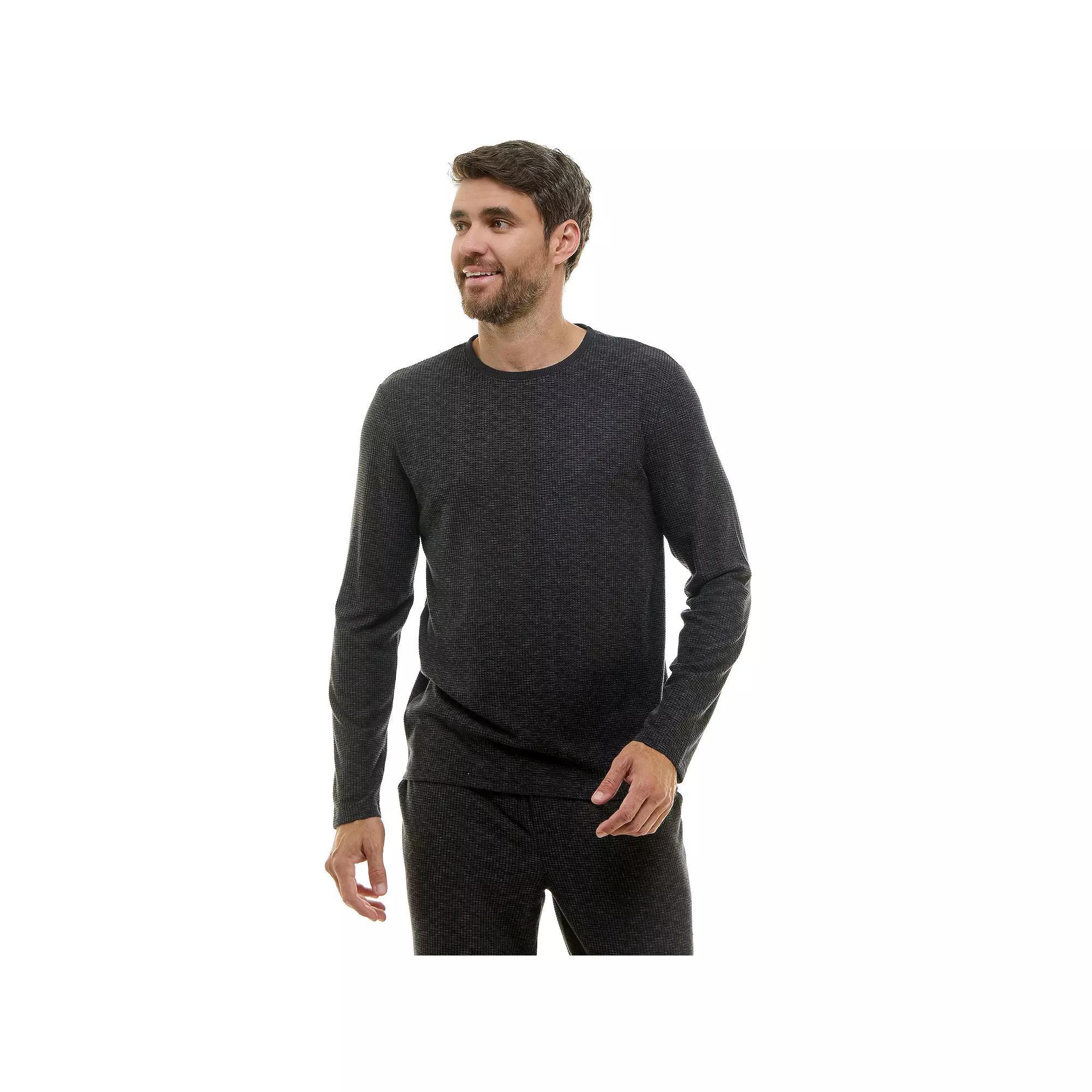 Men's Sonoma Goods For Life® Supersoft Waffle Weave Long Sleeve Pajama Top, Size: Large, Dark Grey Product Image