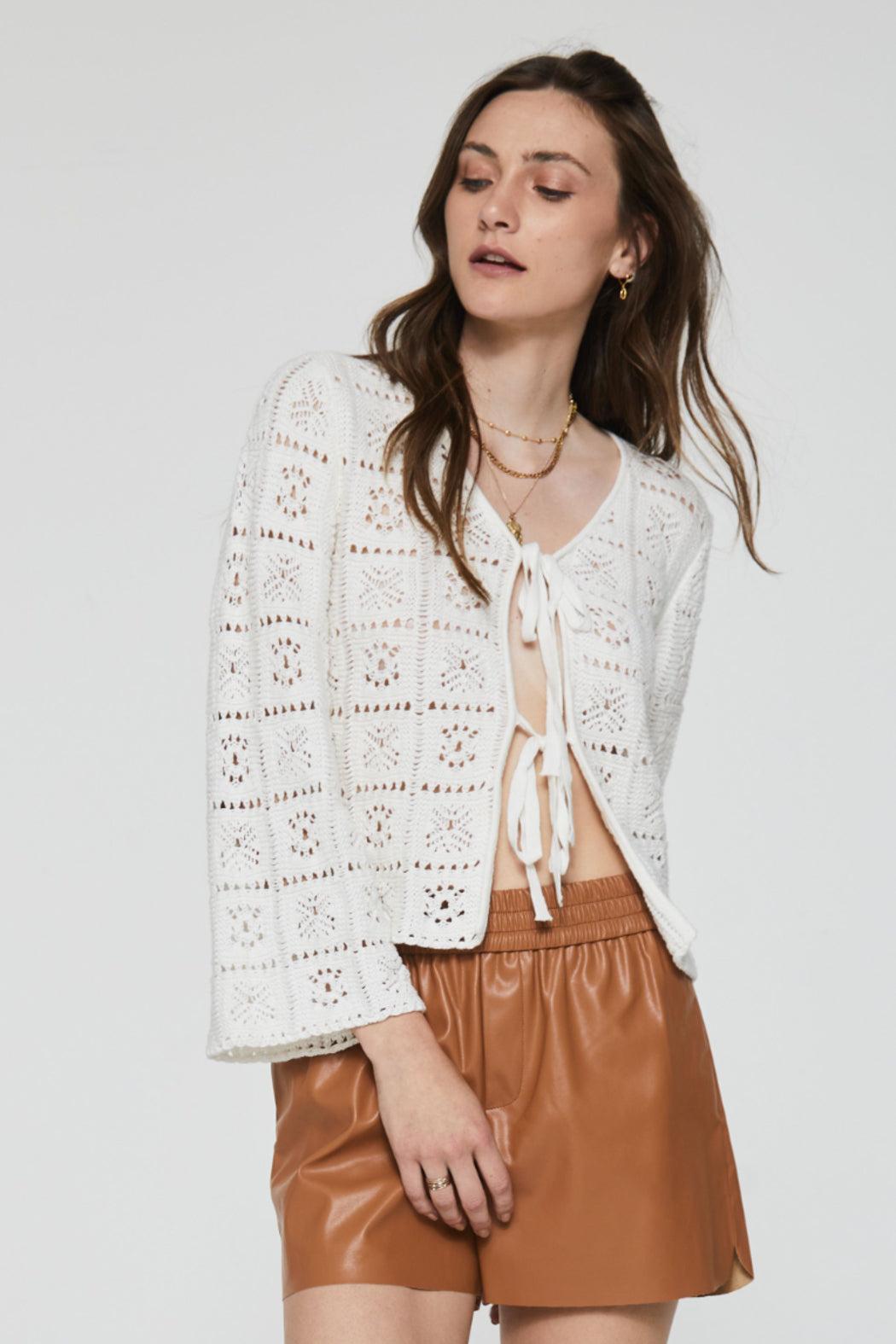 Daisy Bell Sleeve Crochet Sweater Product Image